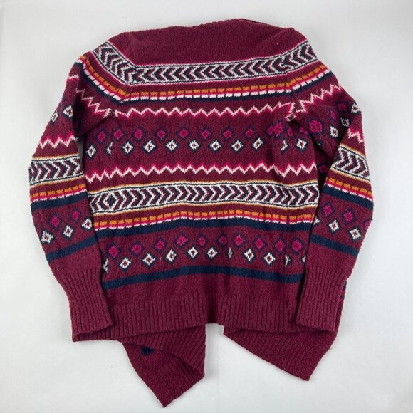 Hollister Wrap Style Cardigan Womens Small Red Aztec Striped Long Sleeve - Picture 8 of 8